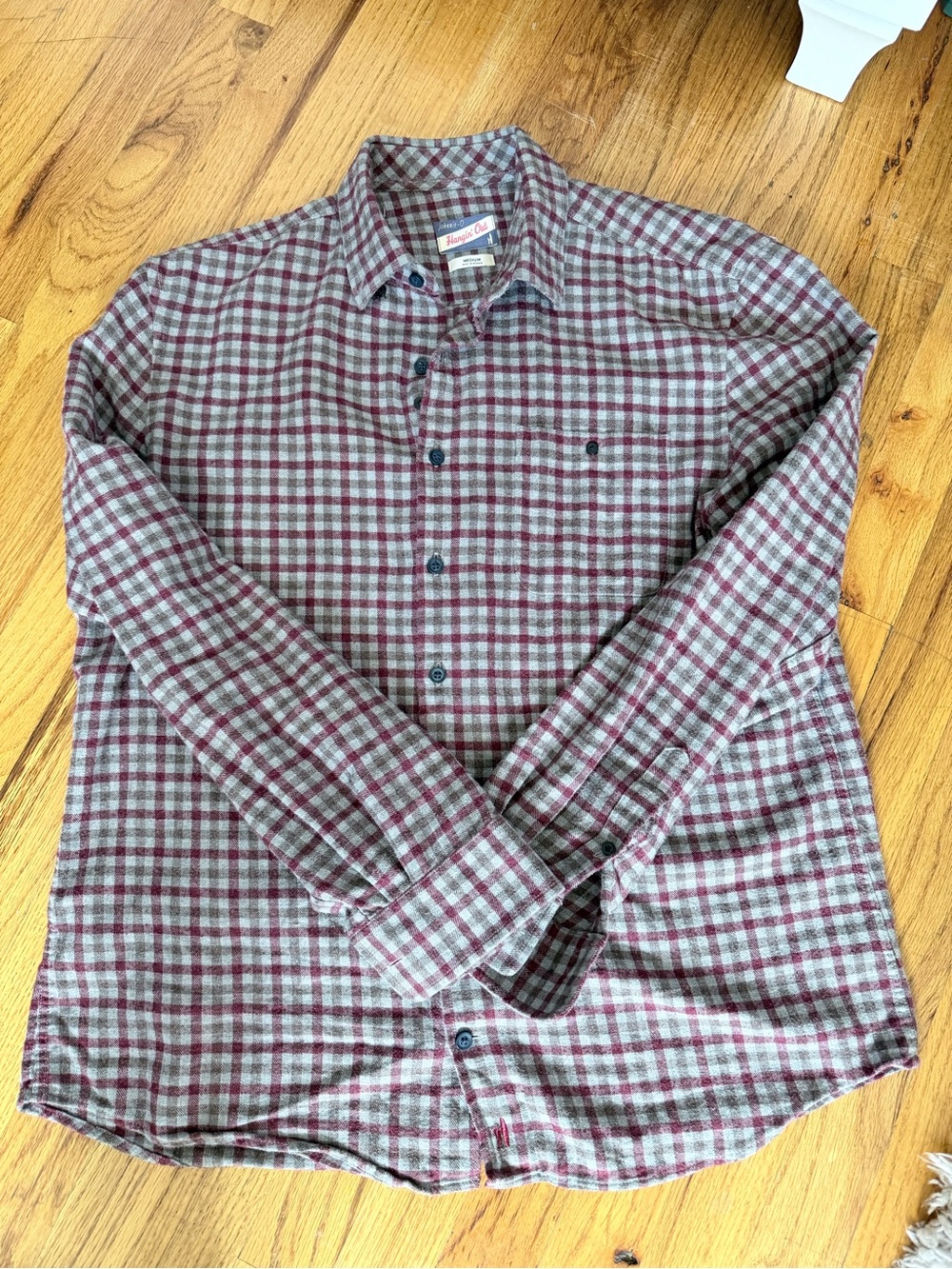 johnnie-O Men's Plaid Button-Down Shirt in Burgundy and Gray